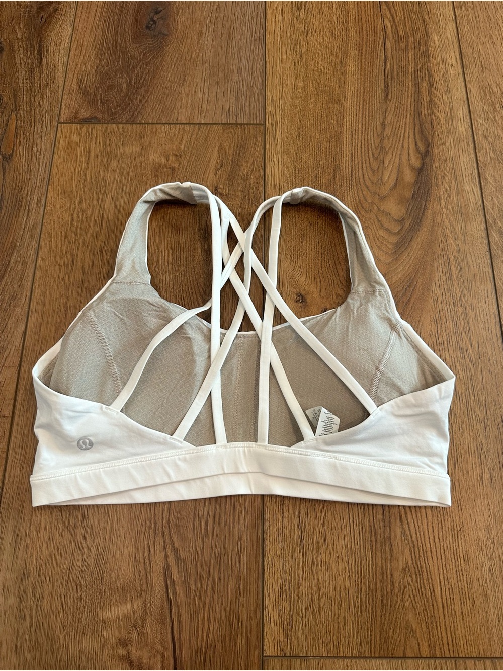 lululemon athletica White Strappy Sports Bra with Crisscross Back - Picture 2 of 3